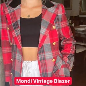 Mondi vintage red and black checkered blazer
